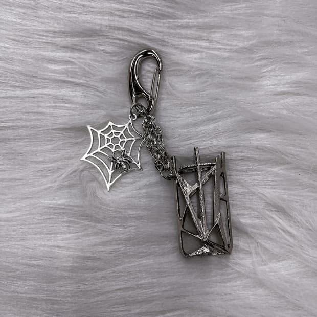 Vintage Spider Lighter Holder Keyring