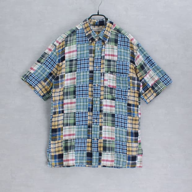 KANSAI JEANS _ patchwork check shirt