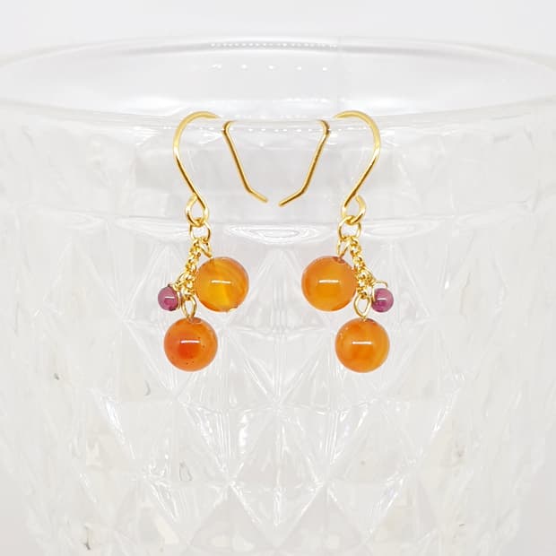 러블리 포인트 커넬리언 귀걸이