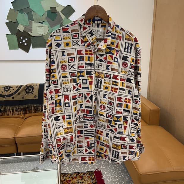 GANT 간트 빈티지 국기 패턴 셔츠 105 C05050 