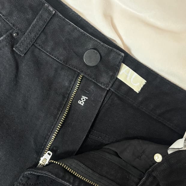 플랙진 하이라이즈 스트레이트 블랙진 27