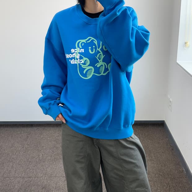 Nice ghost club 나이스 고스트 클럽 블루 맨투맨