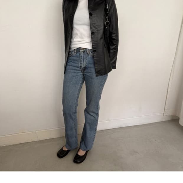 블루린 가죽자켓 