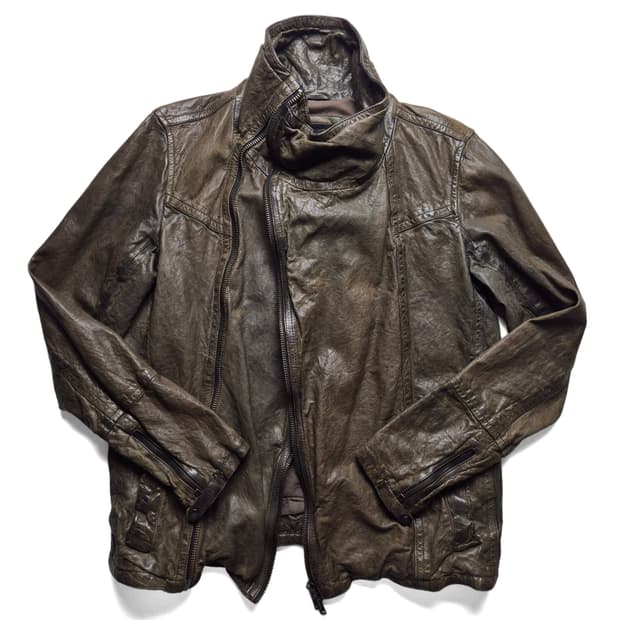 [M] 올세인츠 하이넥 리얼레더자켓