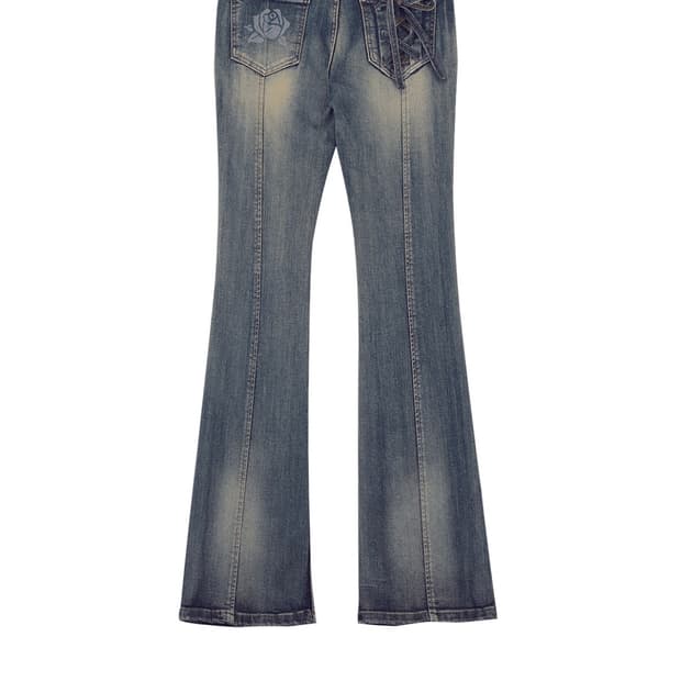 달링유어배드 로즈부츠컷 데님 빈티지 블루