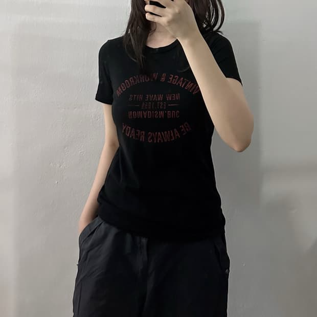 (XS) 버커루 블랙 반팔 티셔츠 빈티지