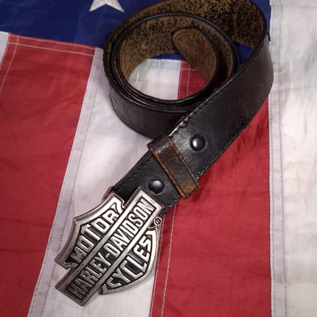 오리지날 할리데이비슨 빅로고 리얼레더 라이더 벨트