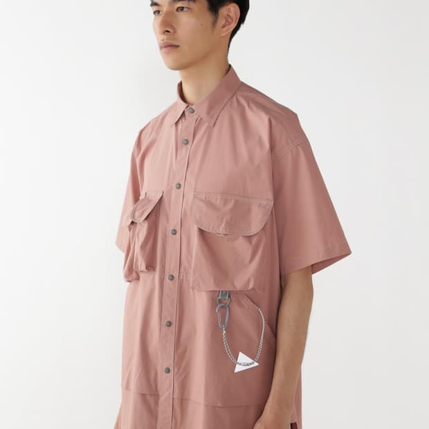 앤드원더 멀티포켓 셔츠 핑크 XL