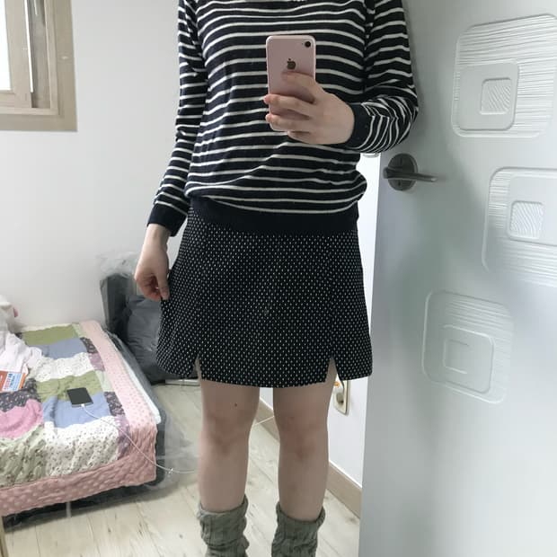 dot short daliy skirt