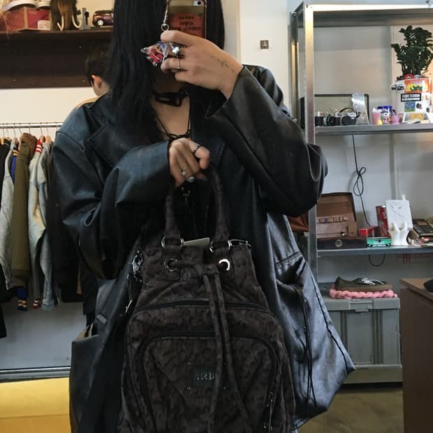 디젤 다크 브라운 레오파드 3웨이 크로스백 토트백 숄더백