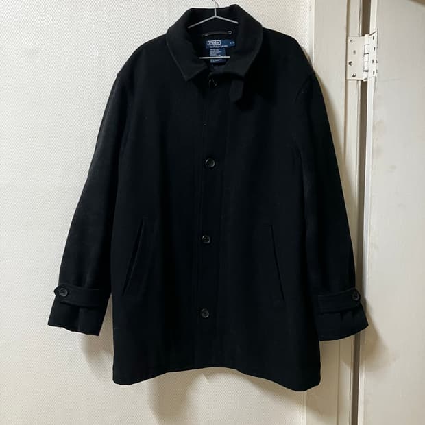 폴로랄프로렌 블랙 울 코트