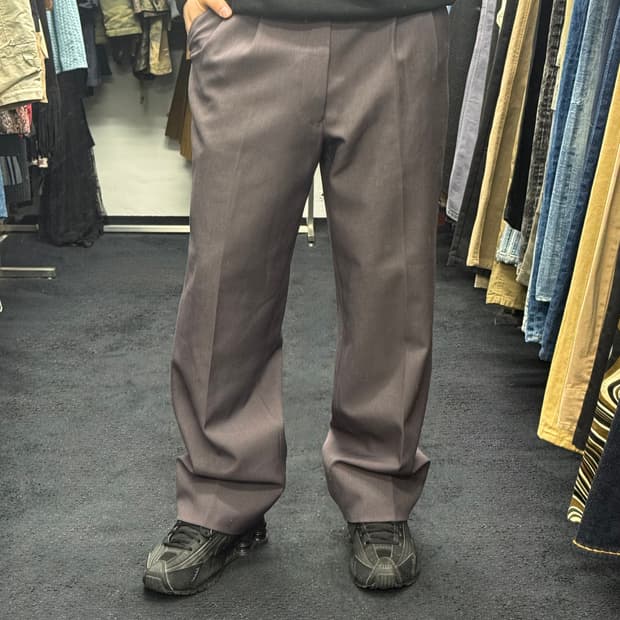 일본 연보라 퍼플 세미 와이드 슬랙스 통바지 32 일본 빈티지 워시드