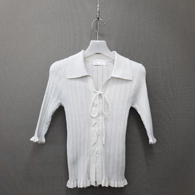 잇미샤 2024 리본 타이 립 니트 S사이즈