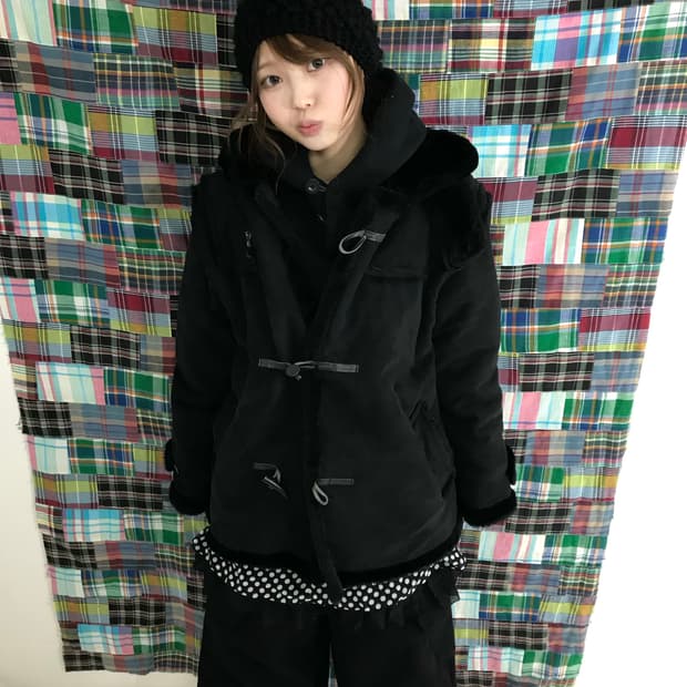 데일리 블랙 무스탕 떡볶이 러힙 코디세트