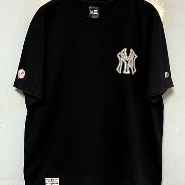뉴에라 MLB 양키스 네온 티셔츠 남자 반팔티 블랙 캐주얼 XL 105
