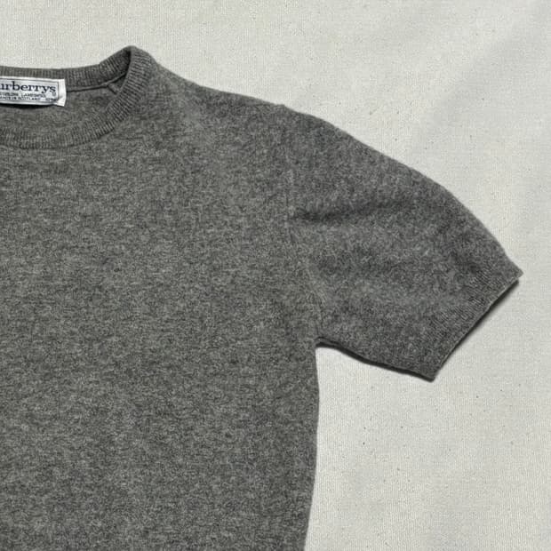 42 버버리 여성용 램스울 그레이 반팔 니트