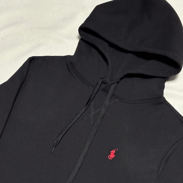 S 폴로랄프로렌 블랙 기모 후드티