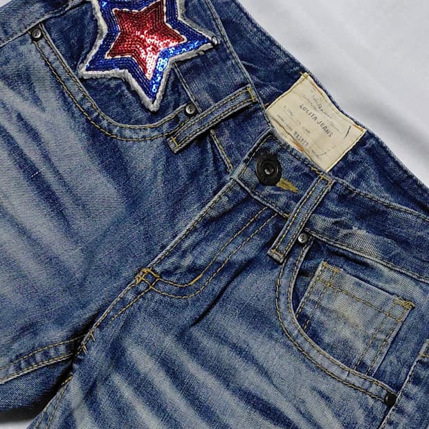 [XS] 로리타 진(Lolita Jeans) 시퀸 스타 와펜 빈티지 데님