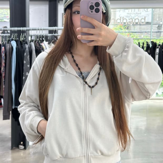 나이키 뮤트베이지 세미크롭 후드집업