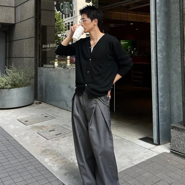 CS cross tuck drape slacks