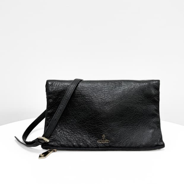 비비안웨스트우드 블랙 레더 크로스백