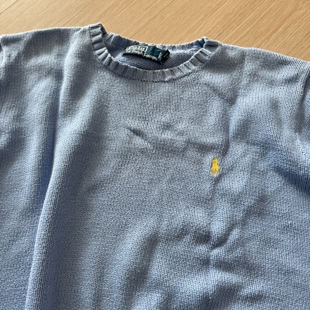 폴로 남녀공용 소라색 니트