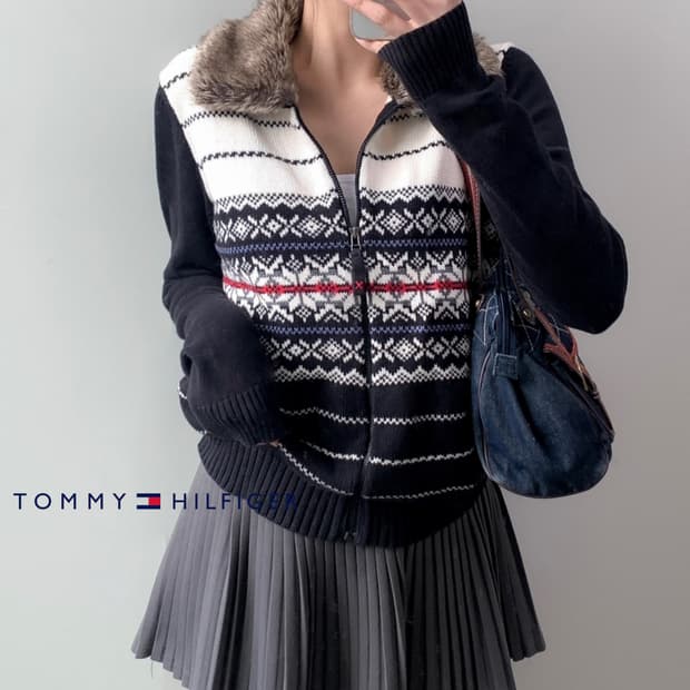 타미힐피거 노르딕 니트 집업