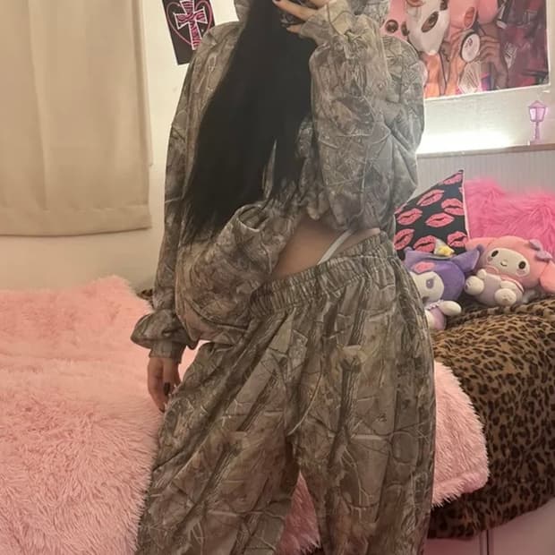 카모 트리 후드집업 트레이닝 조거팬츠 셋업 세트