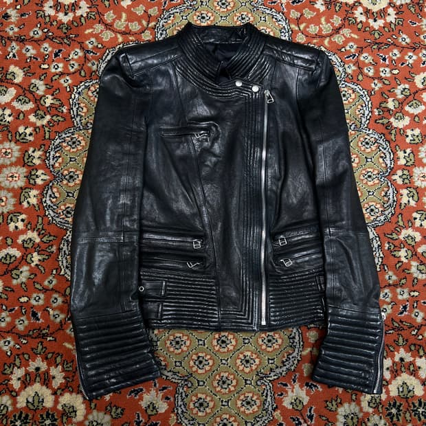 [M] 빈티지 이태리 여성 램스킨 레더자켓