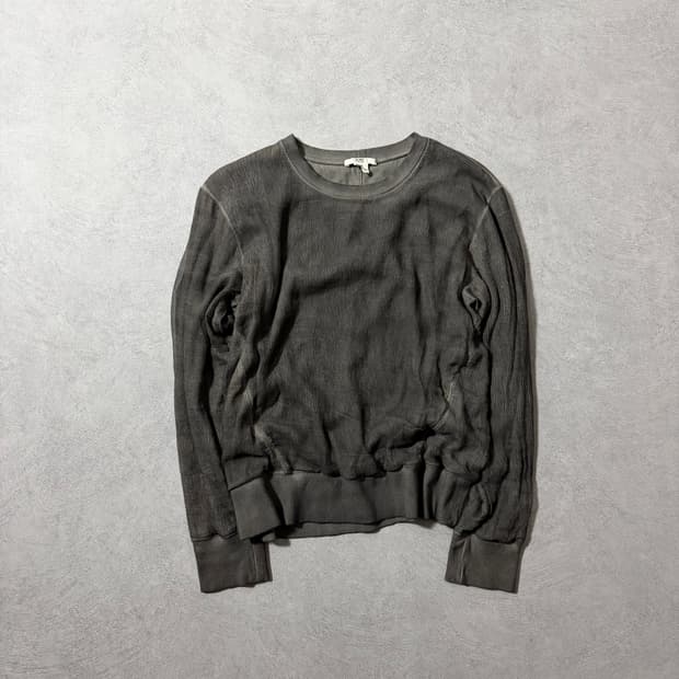 헬무트랭 더블 레이어드 크링클 텍스처 맨투맨