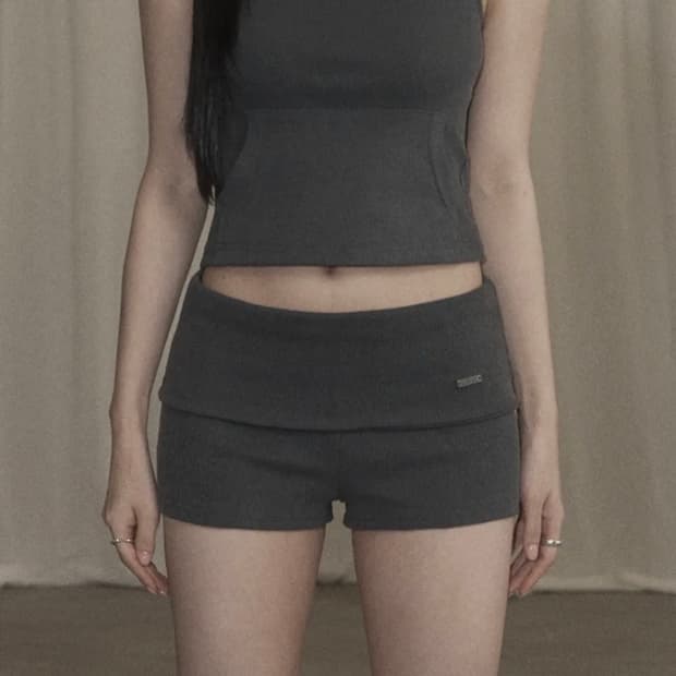 카키포인트 빈티지 미니 쇼츠 차콜