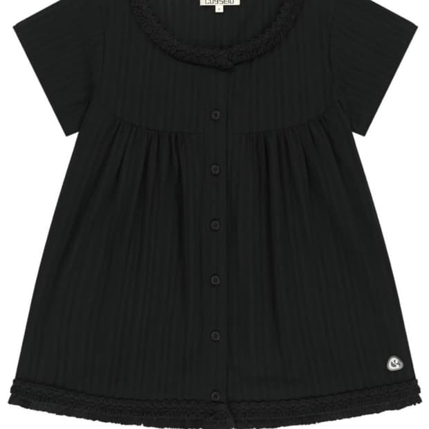 코이세이오 프린지 셔링 블라우스 블랙 size 1