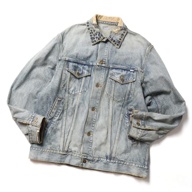 컬러비콘Kolor Beacon Studs Distressed Denim