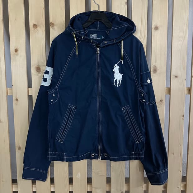 (S) 폴로 랄프로렌 스티치 빅포니 네이비 유틸리티 자켓