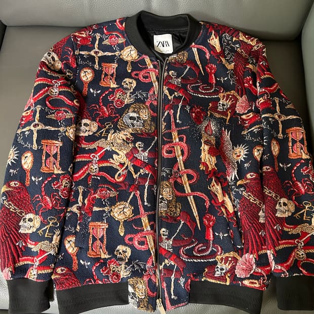 자라 스컬 스네이크 봄버 자켓