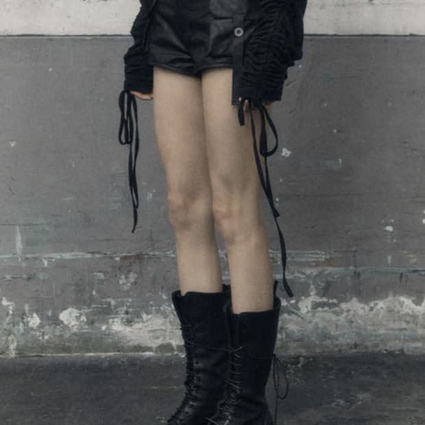 보헤미안서울 빈티지 레더 숏츠