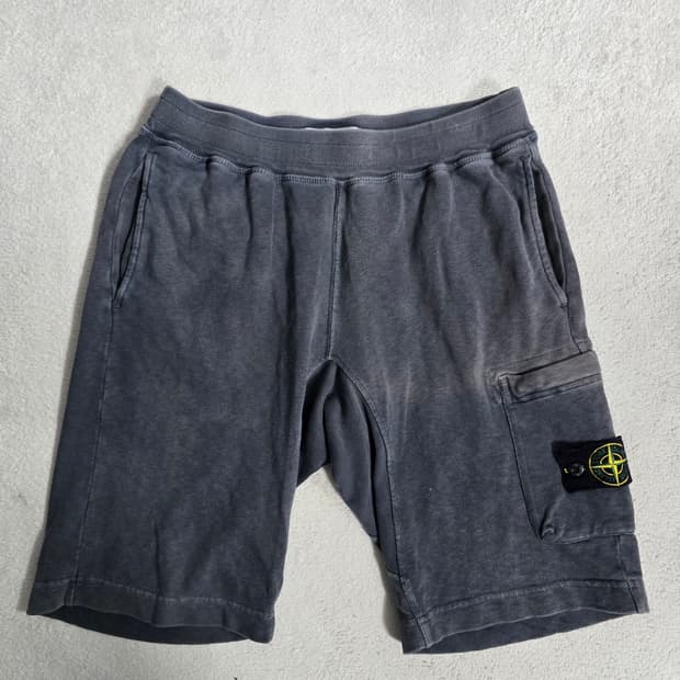 STONE ISLAND 스톤아일랜드 와펜 워싱 반바지 그레이 S