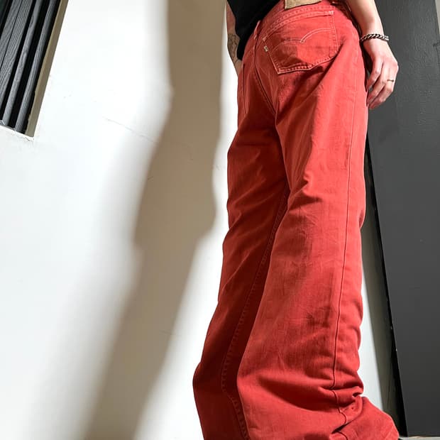 Red Color Boots Cut Pants