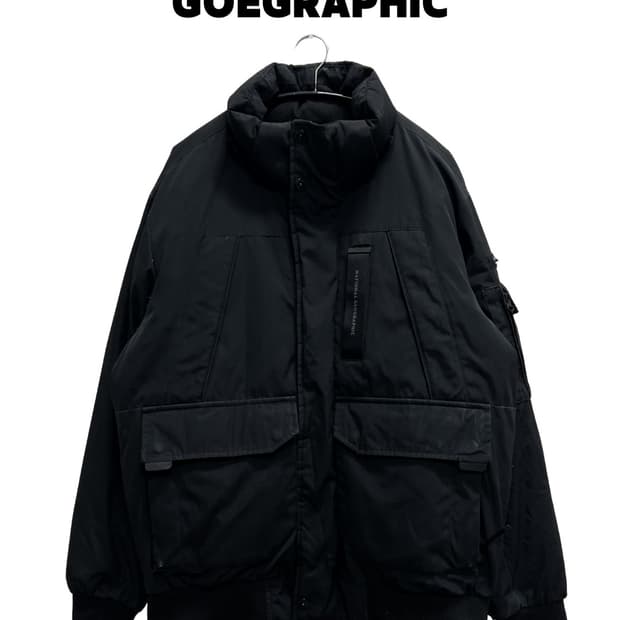 내셔널지오그래픽 타루가 구스다운 패딩 봄버 자켓 블랙