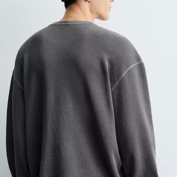 자라 워싱 와플 티셔츠