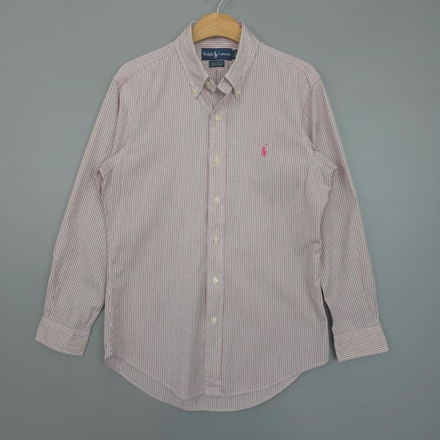 랄프 로렌 Ralph Lauren 핑크 스트라이프 커스텀핏 셔츠
