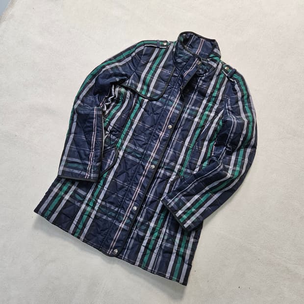 90 빈폴 여성 타탄 체크 퀄팅 자켓 0323Y