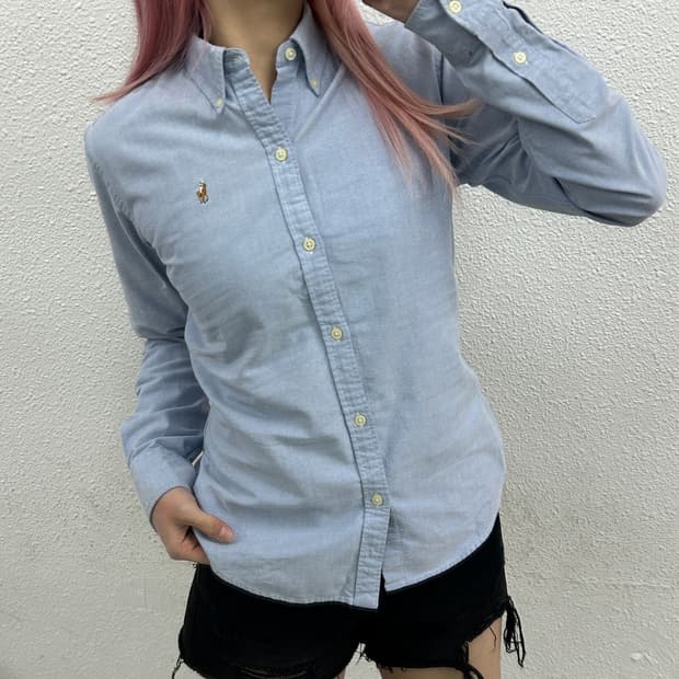 폴로 랄프로렌 슬림핏 옥스포드 소라 셔츠 4