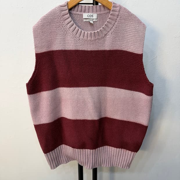 정품) COS 코스 남성 스트라이프 니트 탑 XL