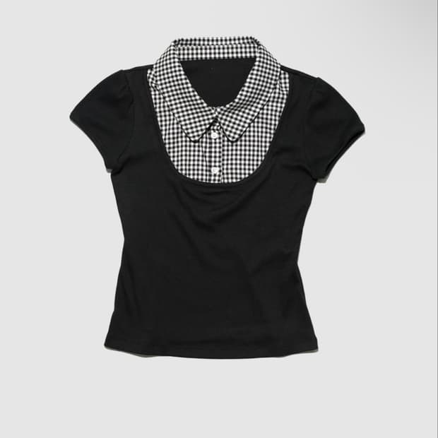 인앤양인하모니 Mix knit top, black
