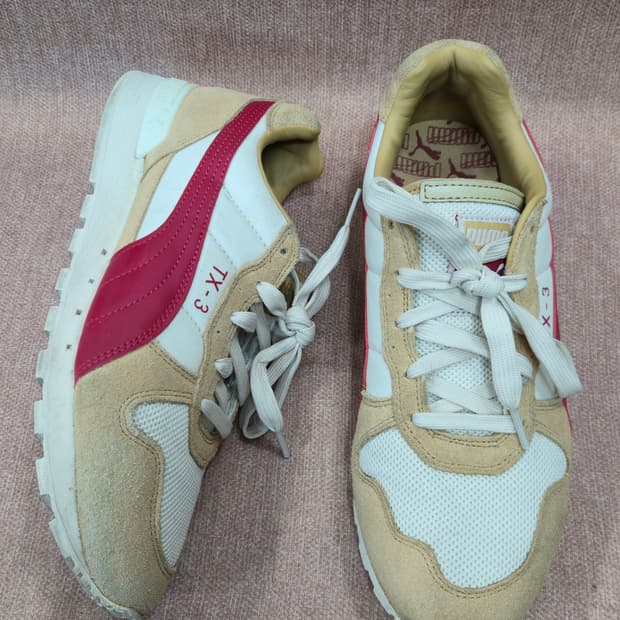 푸마 255mm- TX-3 스니커즈 베이지/레드