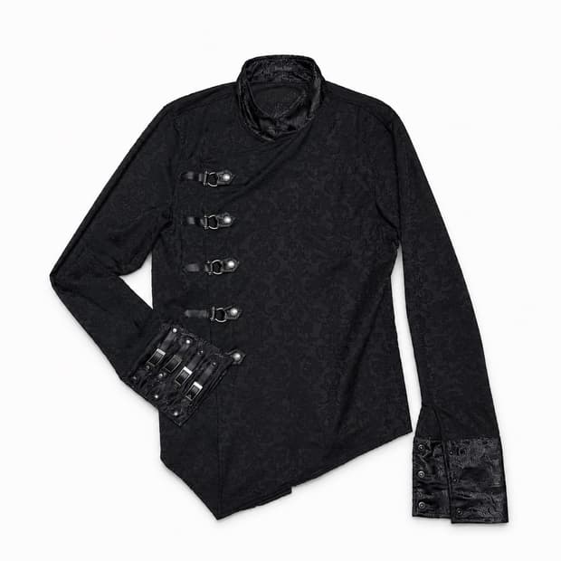 Pank vintage 자카드 버클 자켓 블랙