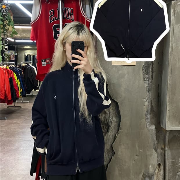 폴로 랄프로렌 니트 져지 네이비 L 