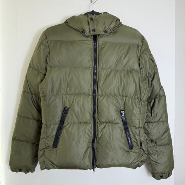 커스텀컬쳐 카키 숏패딩