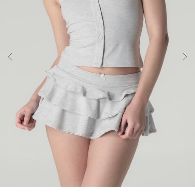 글로니 picot frill mini skirt(멜란지그레이)